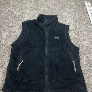 vintage R Patagonia Fleece Vest Mens L Black Polartec Regulator Full Zip Outdoor